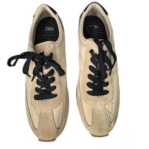 Zara Animal Print heel tab sneakers